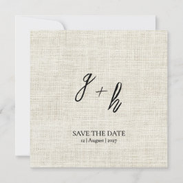 Spara av minimalistisk vit linen-Vintage, datum In
