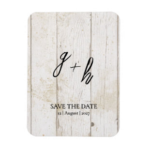 Spara av minimalistisk vit Vintage, Initialer Magnet