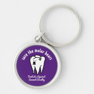 Spara av Molar Bears Punny Dentist Rund Silverfärgad Nyckelring