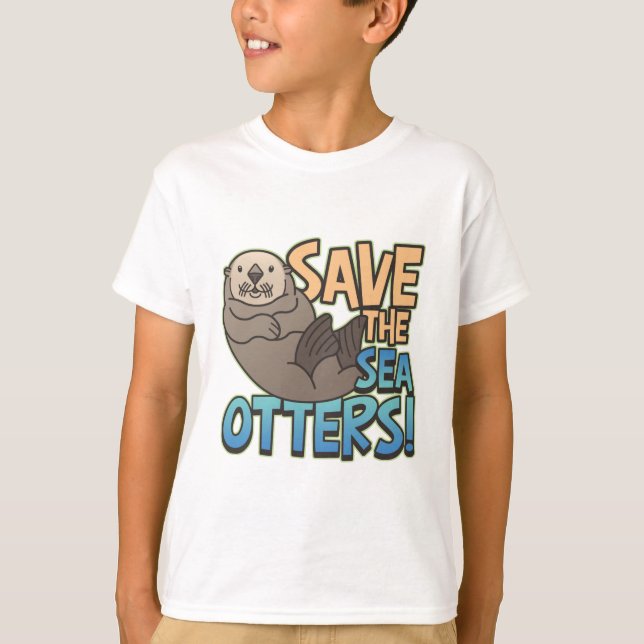Spara av ottrar i havet t shirt (Framsida)
