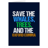 Spara av Oxford Comma Funny Grammar Card