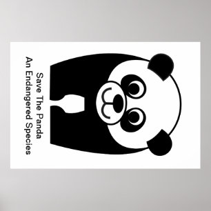 Spara av Panda - en utrotningshotad art Poster