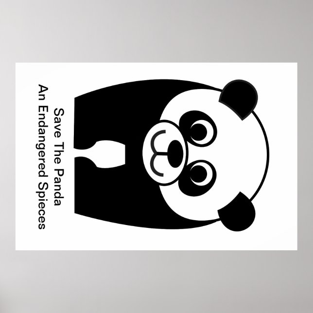 Spara av Panda - en utrotningshotad art Poster (Framsidan)