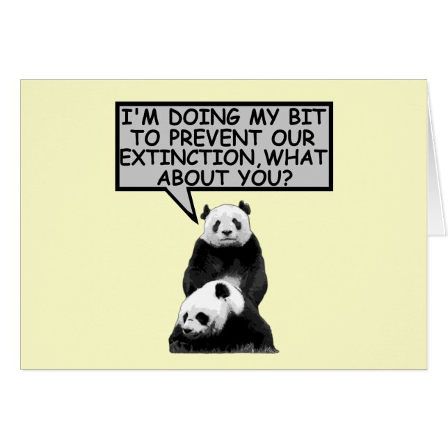 Spara av Panda Hälsningskort (Framsidan Horizontal)