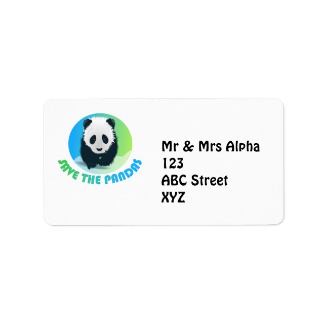 Spara av Pandas-etiketten Adressetikett (Framsidan)