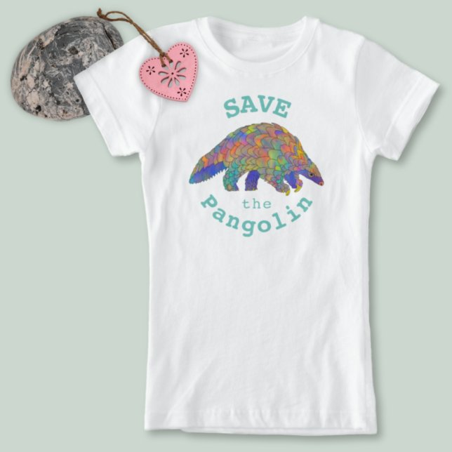Spara av Pangolin-utrotningshotade djurfärgade kon T Shirt (Skapare uppladdad)