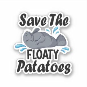 Spara av potatisen Floaty / Funny Manatee Klistermärken
