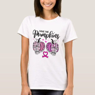 Spara av pumpor S med Skeleton Händer Breast can T Shirt