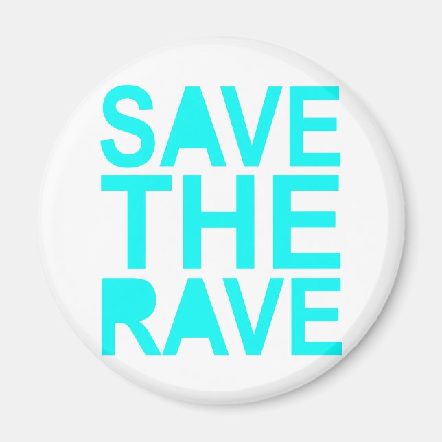 Spara av rave Blue NU Rave Raver UK dance 80 s Magnet (Framsidan)
