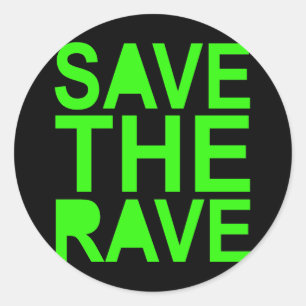 Spara av rave-grönten NU RAVE raver 80s-scenen Runt Klistermärke