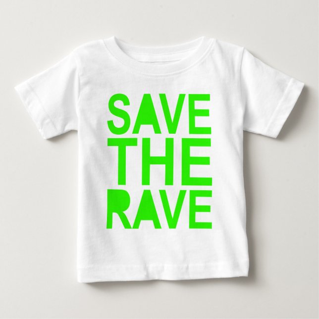 Spara av rave-grönten NU RAVE raver 80s-scenen T-shirt (Framsida)