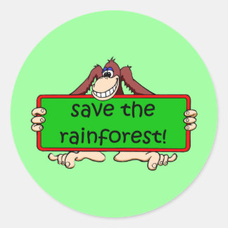 spara av regnskogen runt klistermärke