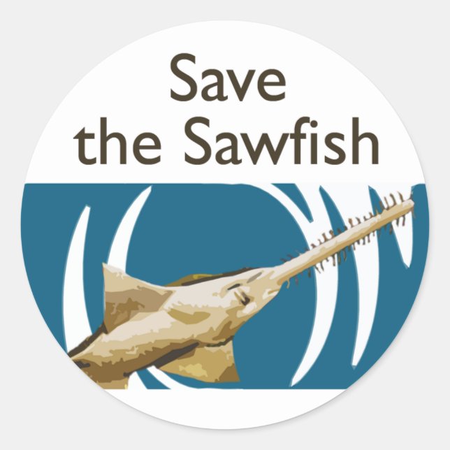 Spara av Sawfish Runt Klistermärke (Framsida)