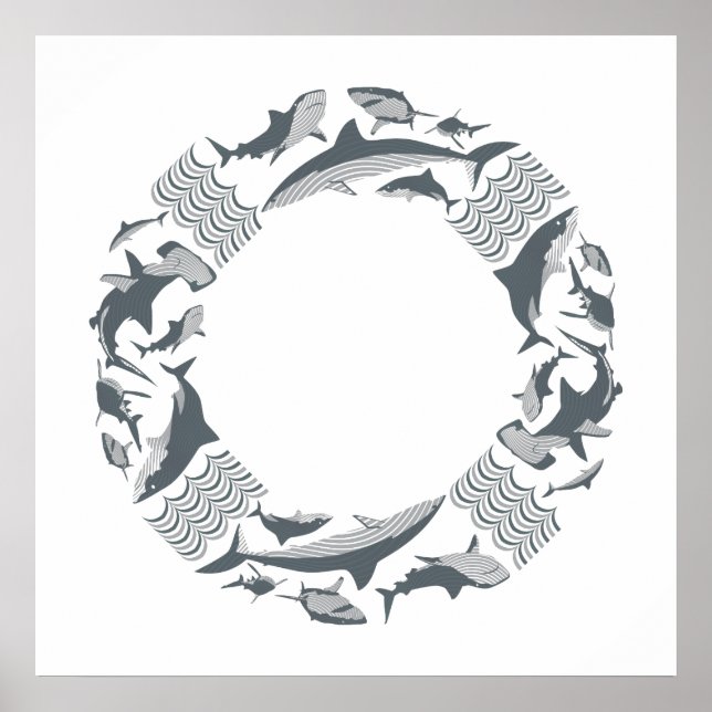 Spara av Sharks Lifesaver Poster (Framsidan)