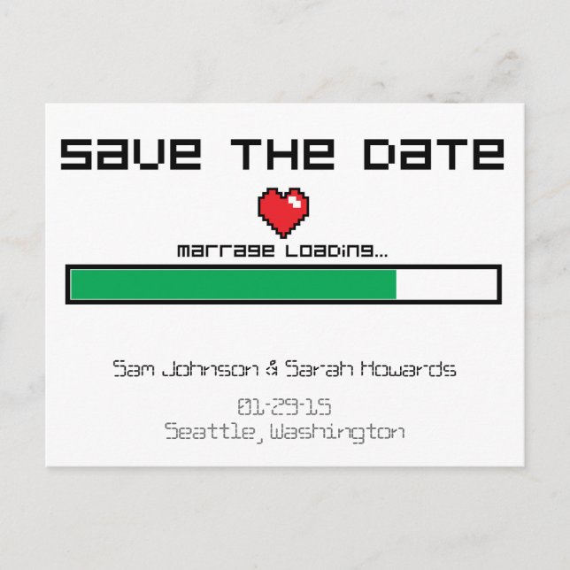 Spara av spelet - Videospelet Stil Meddelande Vykort (Framsida)