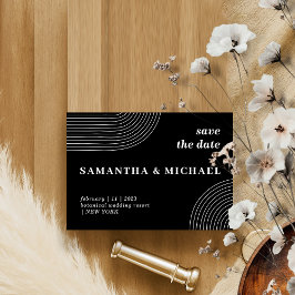 Spara av svart och vit modern konst-Elegant Inbjudningar