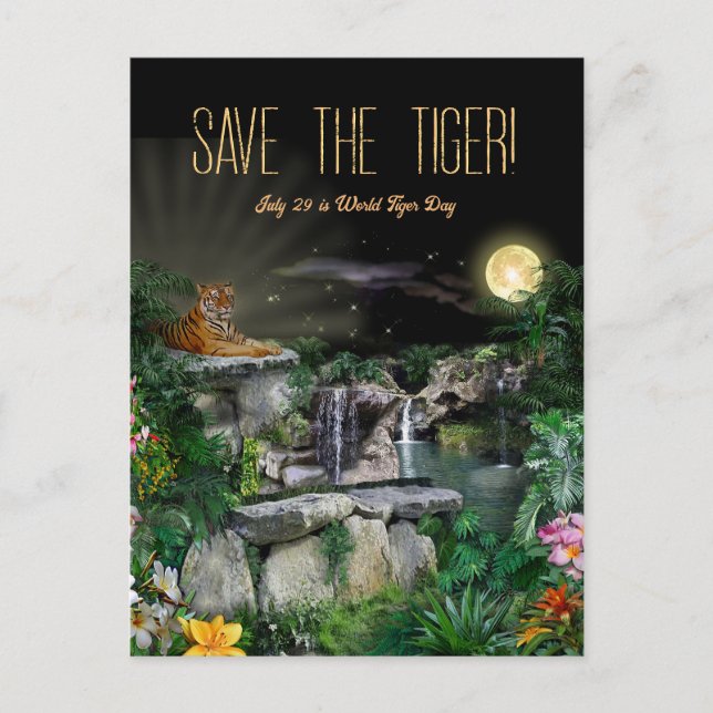 Spara av tigerdagen/Världstigerdagen Vykort (Framsida)