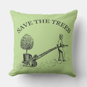 Spara av Träd Vintage Illustration utomhus Pillow Kudde