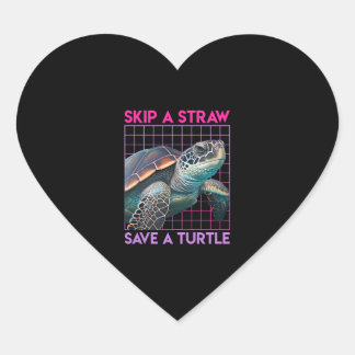 Spara av Turtles Spara vid havets miljövård Hjärtformat Klistermärke