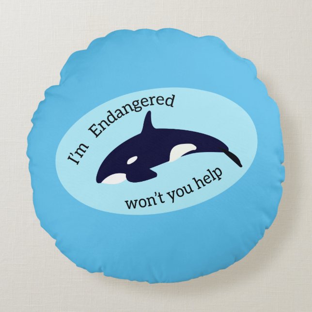 Spara av valarna rund kudde (Framsidan)