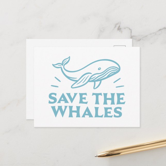 Spara av valarna söt retro-estetisk vykort (Fram/Back In Situ)