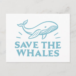 Spara av valarna söt retro-estetisk vykort