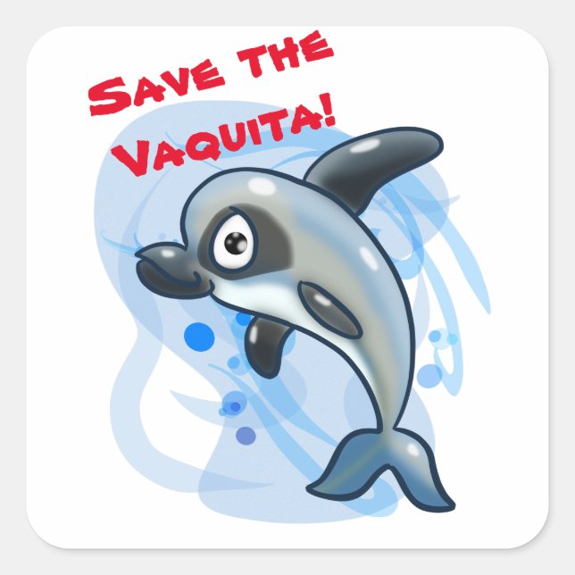 Spara av Vaquita Fyrkantigt Klistermärke (Framsida)