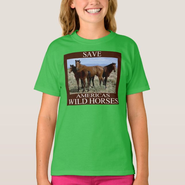 Spara av Vild Hästar Tee Shirt (Framsida)