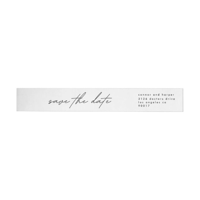 Spara bara datum för Elegant i svartvitt Etikettband (Individual)