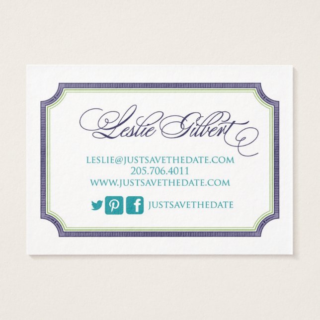 Spara bara datumet Leslie Visitkort (Baksidan)