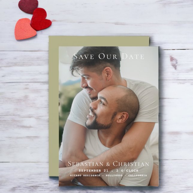 Spara bara fotot datum Bröllop (Photo Simple Save The Date Wedding card from Ricaso - upload your own photograph)