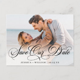 Spara bara fotot för datum i Elegant bröllop Vykort