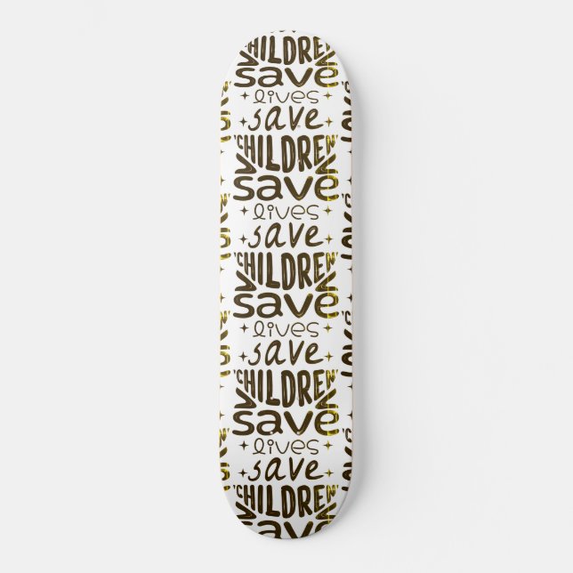 Spara Barn, Spara Liv Mini Skateboard Bräda 18,5 Cm (Framsida)