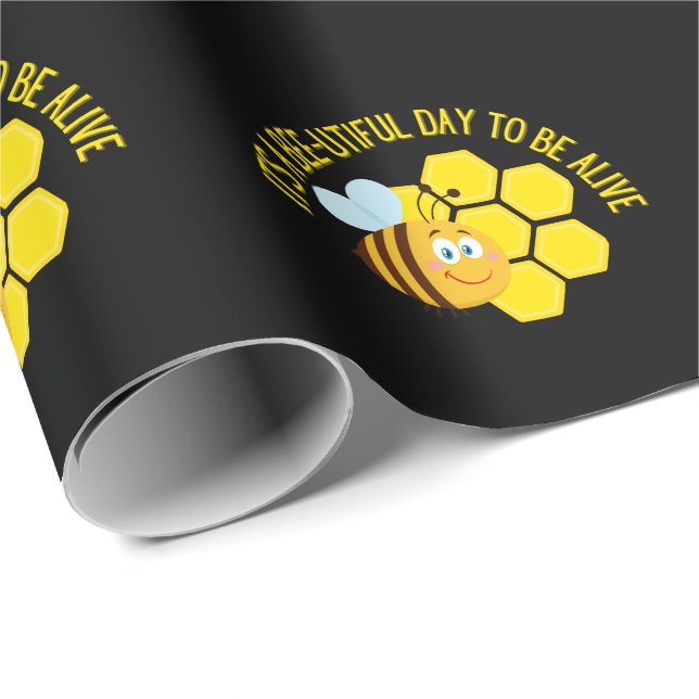 Spara Bees BEE Slogan citerar upplysningsgåvor Presentpapper (Rullad Hörn)