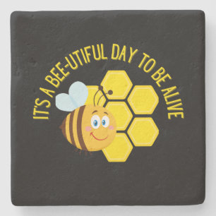 Spara Bees BEE Slogan citerar upplysningsgåvor Stenunderlägg