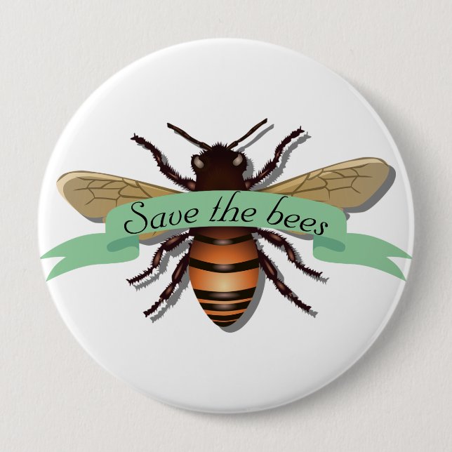 Spara Bees Conservation Environment Button Knapp (Framsida)