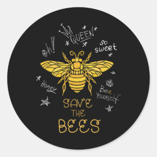 Spara Bees Graffiti Apiary Shirt Bee Beekeeper Runt Klistermärke