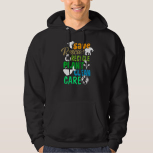 Spara Bees Rädding Animals Återvinna Plastic Earth Hoodie
