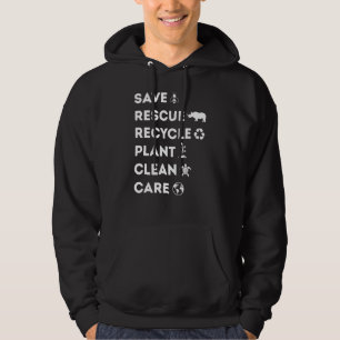 Spara Bees Rädding Animals Återvinna Plastic Earth Hoodie