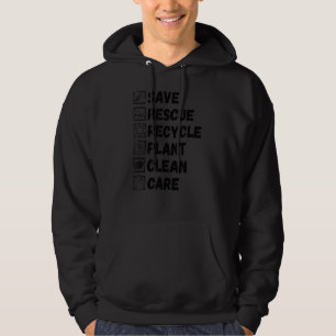 Spara Bees Rädding Animals Återvinna Plastic Earth Hoodie