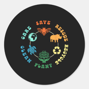 Spara Bees Rädding Animals Återvinna Plastic Earth Runt Klistermärke