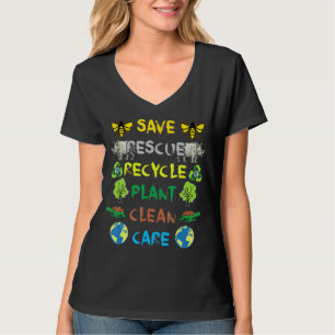 Spara Bees Rädding Animals Återvinna Plastic Earth T Shirt