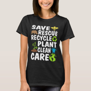 Spara Bees Rädding Animals Återvinna Plastic Earth T Shirt