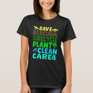 Spara Bees Rädding Animals Återvinna Plastic Earth T Shirt