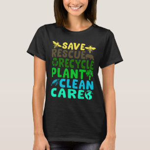 Spara Bees Rädding Animals Återvinna Plastic Earth T Shirt