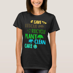 Spara Bees Rädding Animals Återvinna Plastic Earth T Shirt