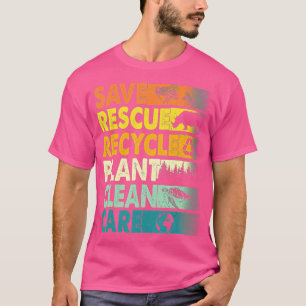 Spara Bees Rädding Animals Återvinna Plastic Earth T Shirt