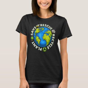 Spara Bees Rädding Animals Återvinna Plastics Eart T Shirt