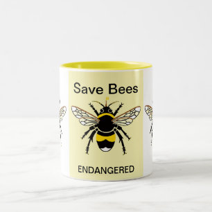 Spara BEES - Wildlife Warrior - Gult Två-Tonad Mugg