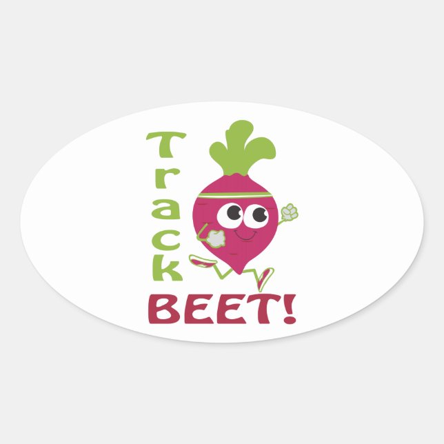 Spåra beet ovalt klistermärke (Framsida)